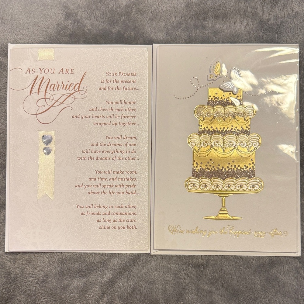 🌻 2 Hallmark Wedding Cards NWT